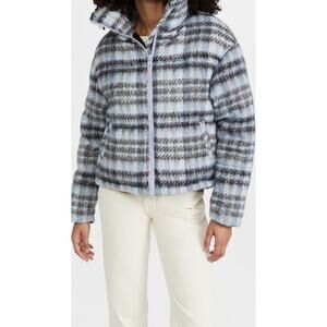 Apparis 'Josh' Blue Qulited Plaid Faux Fur Jacket Size S